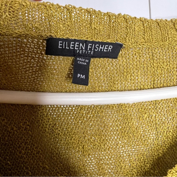 Eileen Fisher Mélange Linen Grain V-Neck Oval Top Sz medium petite - Picture 5 of 8